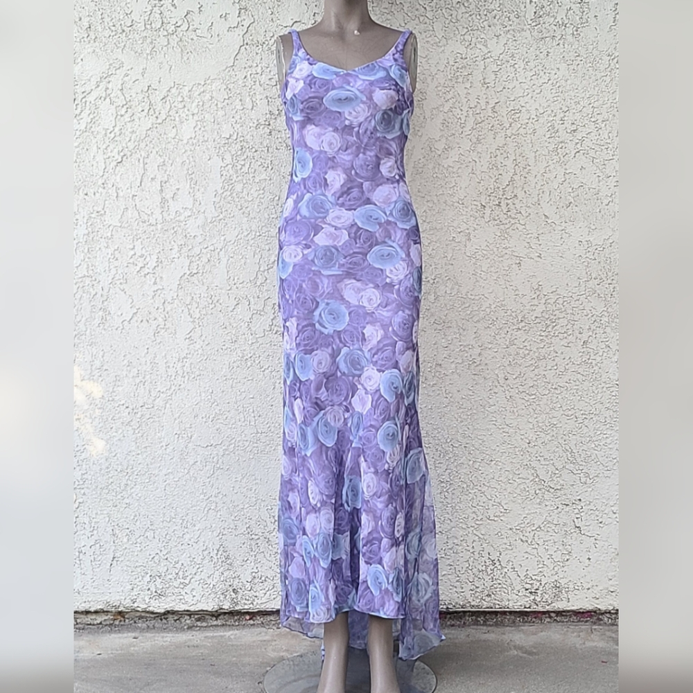 Vintage Floral Gown with Slight Train